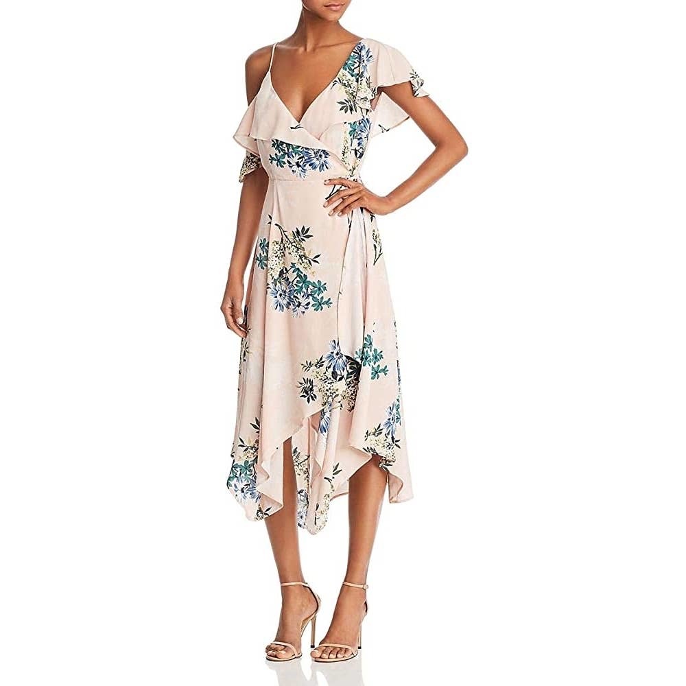 Astr Yessenia Blush Pink Floral Maxi Dress Size Large